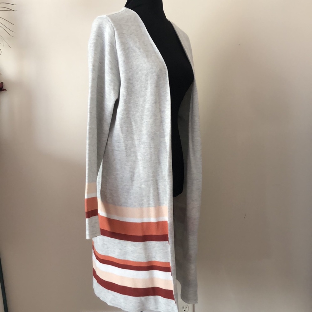 Apt. 9 Boho Open Front Cardigan Striped Duster Sw… - image 2